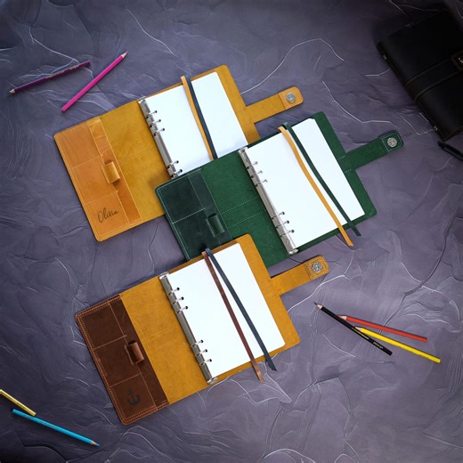 A5 Ring Binder, Leather Discbound Planner, Loose Leaf Notebook With Bookmark, Refillable Journal, Corporate Gifts, Coworker Gift - Etsy Canada