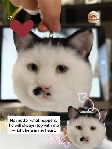 [Felted by Sophia] My cat has been sick, so I ordered a wool felt brooch to keep his love close. 💛🐾