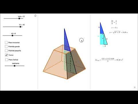 Área total y volumen de un Tronco de Pirámide cuadrangular
