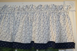 Navy Blue Starfish Valance 17x44 | White Coastal Curtain | Andover Fabrics Rod Pocket Window Topper | Handmade Beach House Drapes Dressing - Etsy Canada