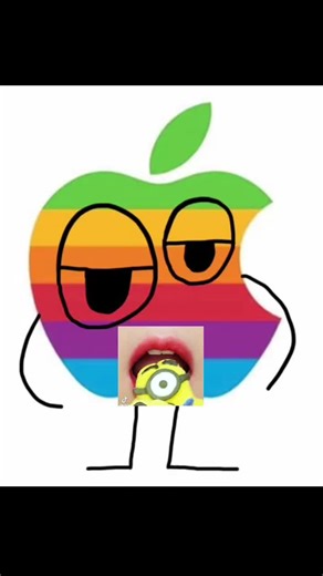 Apple rainbow eating