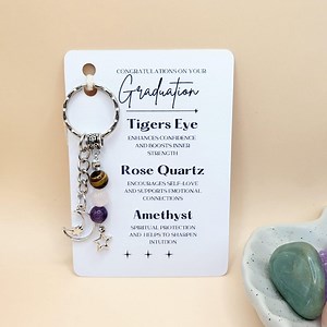 Crystal Keyring - Graduation Gift, Gemstone Keychain, Congratulations - Etsy UK
