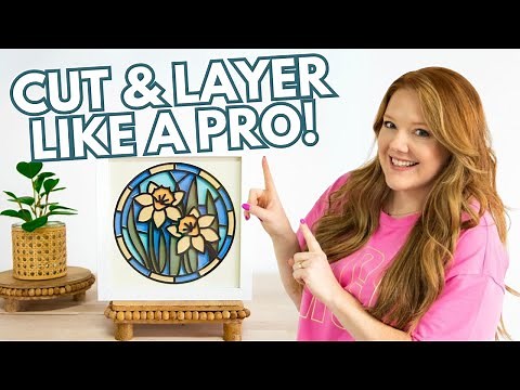 INCREDIBLE FAUX STAINED GLASS SHADOW BOX | Cut & Layer Cardstock Like A Pro!