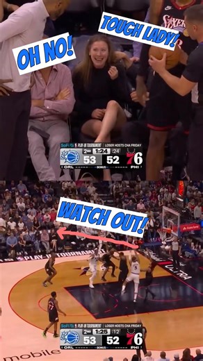 Paolo Banchero’s Pass Hits Courtside Lady in the Head… Wild Miss! 😂😭 76ers vs Magic