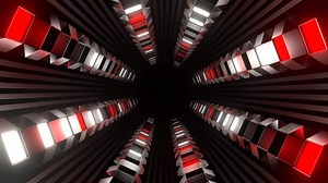 Red and White Strobe Tunnel with Reverse Rotation Background VJ Loop in 4K