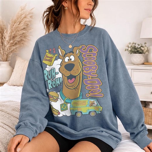 Scooby-doo Ruhroh Snacks Officially Licensed Adult Oversized Comfort Colors T-shirt and Crewneck Sweatshirts - Etsy