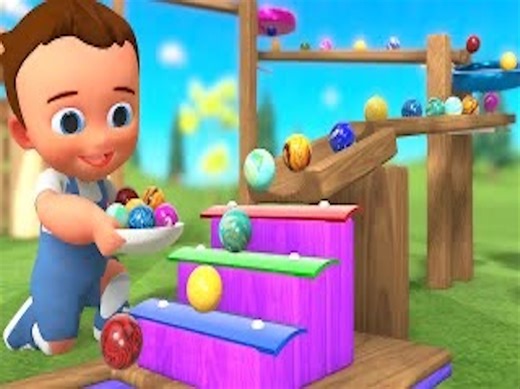 小男孩和小女孩趣味玩彩色弹珠和木制滑梯玩具套装 3D DIY 儿童益智 玩具和颜色