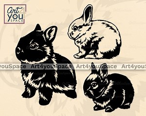 Netherland Dwarf Rabbit Svg Files for Cricut, Rabbit SVG, Bunny Clipart, Cute Pet Vector Download, Printable Art, Farm Animal Cut File - Etsy