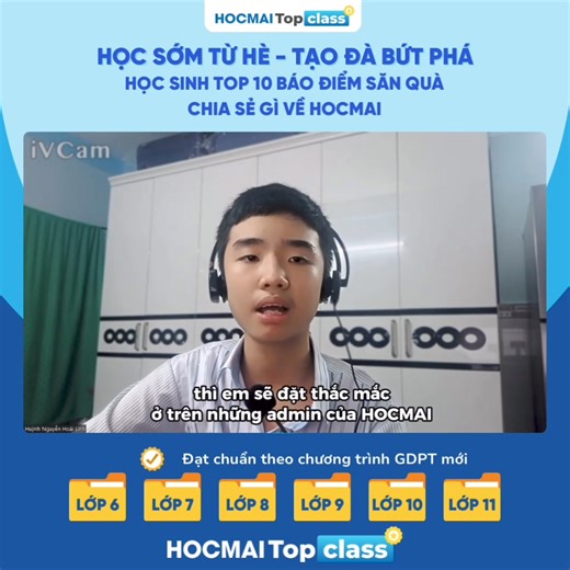 💥CHỈ HỌC ONLINE TẠI NHÀ MÀ ĐIỂM SỐ TỔNG KẾT TRUNG BÌNH 9 💯 🔺Tìm hiểu ngay lộ trình và giải pháp học tập hiệu quả 👉https://hocmai.link/bM6LTu 🌈 Chia sẻ của Top 10 Học sinh Báo điểm về Hocmai. Cùng lắng nghe học sinh chia sẻ cách học tập online hiệu quả tại nhà mà ba mẹ hay anh chị đều có thể đồng hành học tập và theo sát kết quả học của con nha 😍 🌈 Học sinh ĐÀM TRỌNG TUẤN là 1 trong 10 bạn điểm tổng kết cao nhất của khối 7 tham gia học tập tại Hocmai với 4 môn học online là Toán - Văn - An