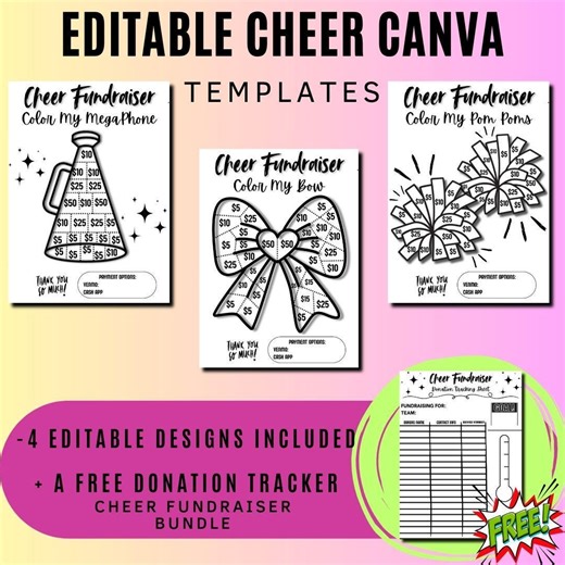 Cheer Fundraiser Printable Bundle: Editable Canva Templates (digital Download - Etsy