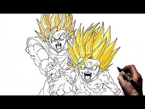 How To Draw Goku & Gohan (Kamehameha) | Step By Step | Dragonball