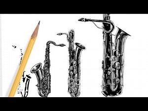 How to Draw a Saxophone - Saxophone Easy Draw Tutorial