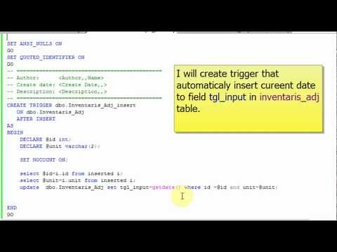create trigger in sql server management studio express 2005