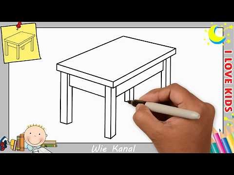 Tisch zeichnen lernen einfach schritt für schritt für anfänger & kinder 3