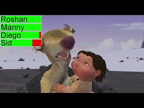 Ice Age (2002) Lava Bridge Scene with healthbars