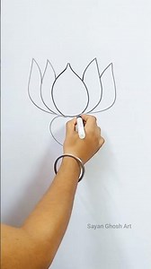 Beautiful Lotus Flower Drawing 🌸✨ | Easy Flower Drawing #drawing #art #shorts #shortsfeed