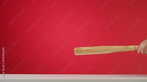 Aggressive man at work, Computer failure, error, stress at work concept. Mad impulsive crazy adult guy breaks down laptop device screen with baseball beat, angry nervous office worker smashing monitor