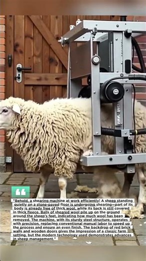sheep shearing process.
