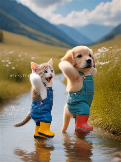 Kitten and Puppy Perform Together in Hilarious Duet