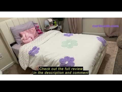 Review Intelligent Design Kids Full Duvet Cover Set for Girls, Tufted Chenille Floral Duvet Set Quee