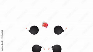 Cartoon bomb explosion. Cartoon Dust Wave. Smoke 2d Cartoon FX. Smoke Elements. Explosion shockwave. Transition effect. 4K resolution with Alpha channel.