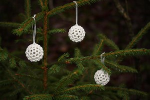 Porcelain Christmas Tree Ornaments: Handcrafted Openwork Baubles, Set of 3 - Etsy