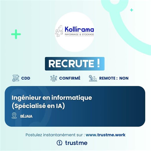 🤖 Ingénieur IA (H/F) - CDD | SARL Kollirama