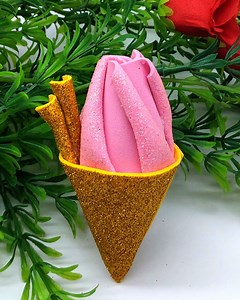 2.5K views · 92 reactions | Indulge your creativity with a delightful DIY ice cream cone crafted from paper. Follow simple origami steps to create a charming paper toy perfect for imaginative play. This easy paper arts and crafts project adds a touch of sweetness to your creative endeavors, making it a delightful addition to your collection of origami toys. #icecream #toy #diy | Origami Art & Crafts | Facebook