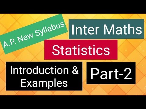 Inter Maths - A.P. New Syllabus - Statistics - Introduction & Examples - Part-2