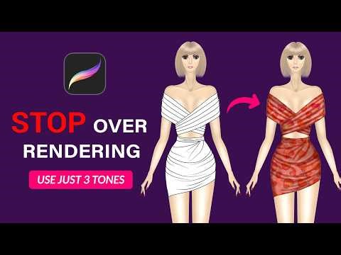 Flat Dresses? How to Shade a Bodice in Procreate Using Only 3 Tones
