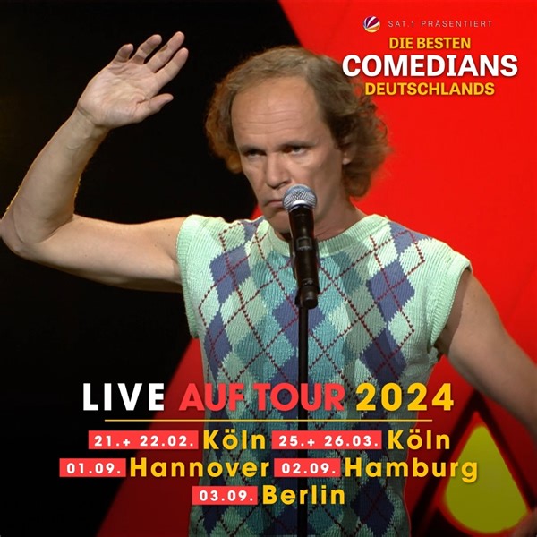 7.6K views · 50 reactions | "Die besten Comedians Deutschlands" live und im TV! 2024 geht das Format wieder auf Tour und wird mit vier Folgen in SAT.1 gezeigt. Mit dabei sind u. a. Chris Tall, Torsten Sträter, Kaya Yanar, Michael Mittermeier, Markus Krebs, Ralf Schmitz, Maria Clara Groppler, Tahnee, Olaf Schubert, Paul Panzer, Bastian Bielendorfer, Özcan Cosar, Cindy aus Marzahn und viele weitere. Tickets unter www.sat1.de/DieBestenComediansDeutschlands | MySpass.de | Facebook