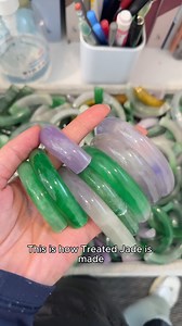 🚫 How Treated Jade is Made (And Why You Should Avoid It) 🚫 Treated jade starts as low-quality, colorless, and non-translucent jade. Here’s what happens next: 1️⃣ Bleaching: Acid removes inclusions, making it brittle and fragile. 2️⃣ Resin Infusion: Polymer stabilizes the weakened jade. 3️⃣ Dyeing: Added color mimics high-quality jade. This process not only weakens the stone but also exposes it to toxic chemicals—something you don’t want to wear daily. At Baikalla, we only carry natural, untrea