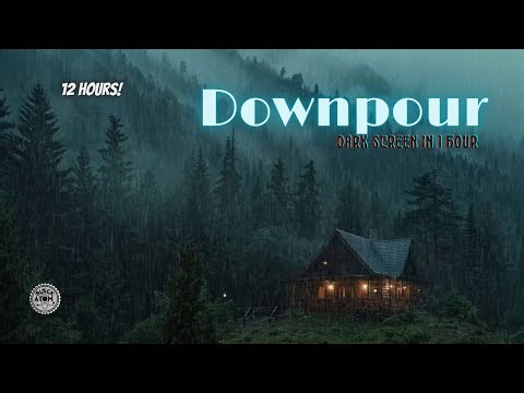 ⨀ Heavy Rain Sounds for Sleeping 🌧️ Powerful Downpour & Rain Ambience | 12 Hours ⨀