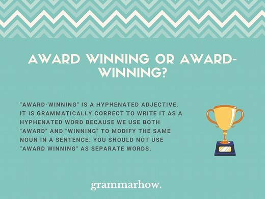 Award winning or Award-winning? (Helpful Examples)