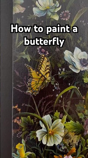 How to paint a realism butterfly- step by step