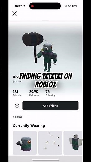 Finding 1x1x1x1s account on Roblox #roblox