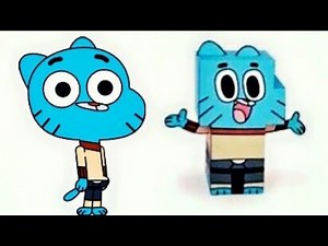How to make Gumball Watterson Papercraft art. folding paper craft art
