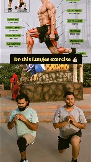Lunges Exercise for Strong Legs & Glutes 🔥 Best Lower Body Workout #coreworkout