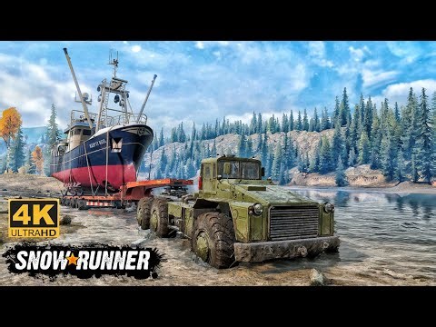 SnowRunner: Realistic Fishing Boat Transport Trailer #snowrunner