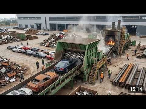 How Millions of Old Cars Recycled Into Railway Tracks ( FULL PROCESS )