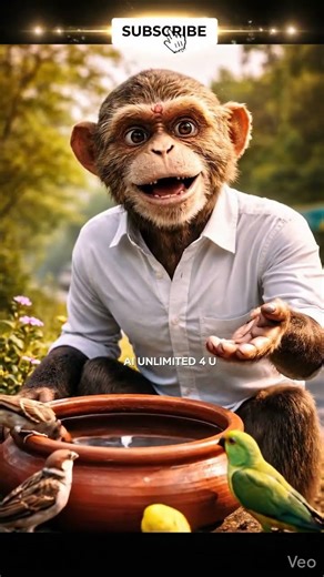 Kindness in Summer 🐒💧 | Give Water to Birds & Animals | Short Awareness Video #monkeycomedy