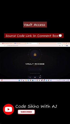 Vault Unlock → Password Field 🔐😳 | Secret Login Animation | HTML CSS JavaScript