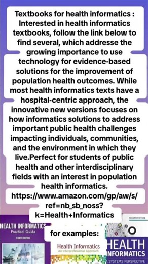 Textbooks for Health Informatics