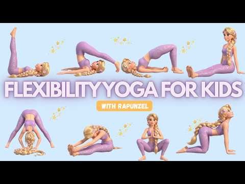 Flexibility Yoga for Kids 🌈 | Easy Full Body Stretch with Rapunzel