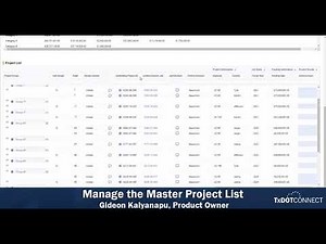 TxDOTCONNECT Demo UTP Manage the Master Project List