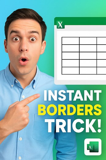 Draw Table Borders in Excel Instantly Using Keyboard Shortcuts - You’ll Wish You Knew This Earlier! #ExcelTips #KeyboardShortcuts #ExcelTricks #OfficeHacks #ProductivityTools #ExcelMagic #WorkSmarter #TimeSavingTips #ExcelTutorial Add or remove table borders in Excel without touching the mouse! In this quick tutorial, you’ll learn the exact keyboard shortcuts that instantly apply or clear cell borders - perfect for clean, professional-looking sheets in seconds. What You’ll Learn: • Shortcut to a