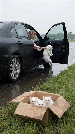 Heartwarming story of a trucker who saves a family of cats from a ruthless owner during a heavy rainstorm. Left on the side of a highway road, a Persian cat mother and her three kittens are left to die by their owner, but a truck driver spots them and rushes to save them. He provides them with food, shelter, and a new home where they play and frolic all day. | Peter production