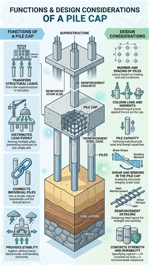 Pile Cap Design: Load Transfer and Structural Stability Civil Engineering Tips