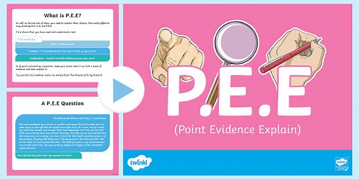 Point Evidence Explain PEE Paragraph PowerPoint