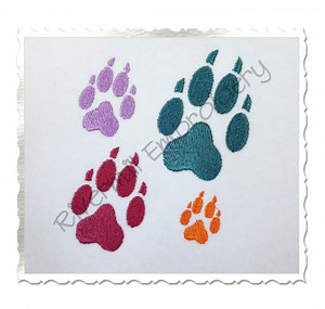 Small Wolf Paw Print Machine Embroidery Design - 4 Sizes - Etsy